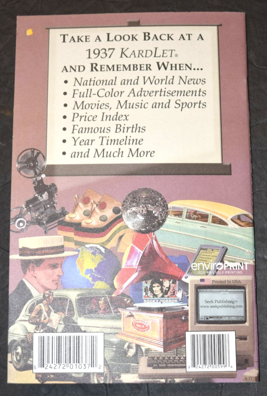 VTG „1937 REMEMBER WHEN – A Look Back in Time,“ (5″ x 8″) Booklet, 12 Pages, New