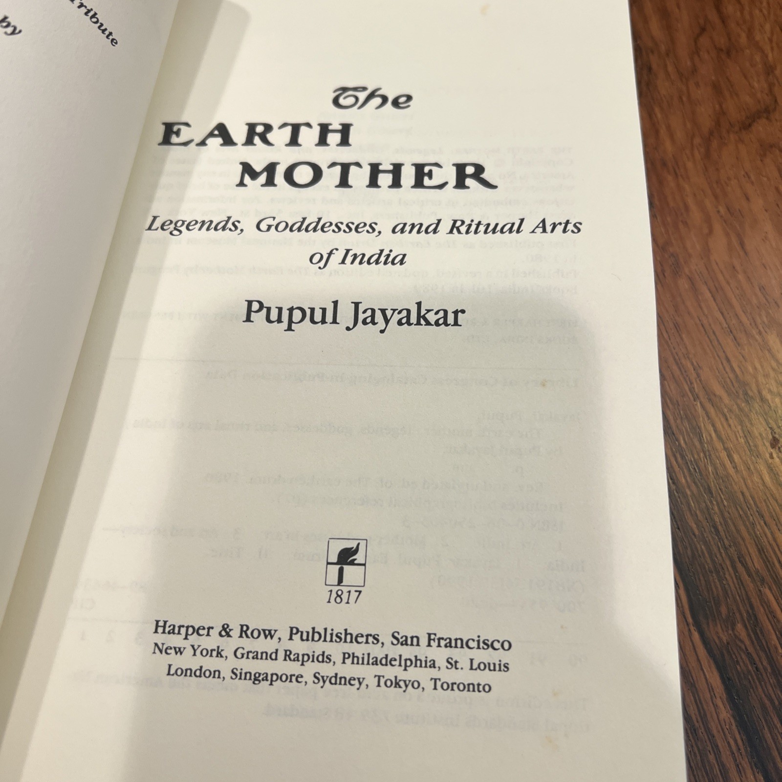 Earth Mother : Legends, Goddesses and Ritual Arts of India by Pupul Jayakar…