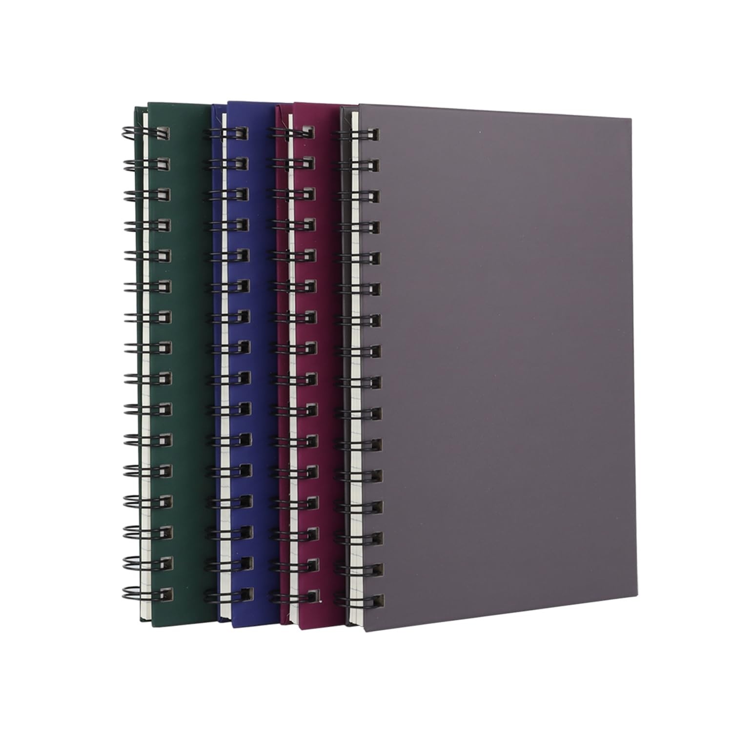 4 Pack A5 Spiral Notebooks – 160 Pages, Hardcover, College Ruled, 5.7″ x 8.5″, A