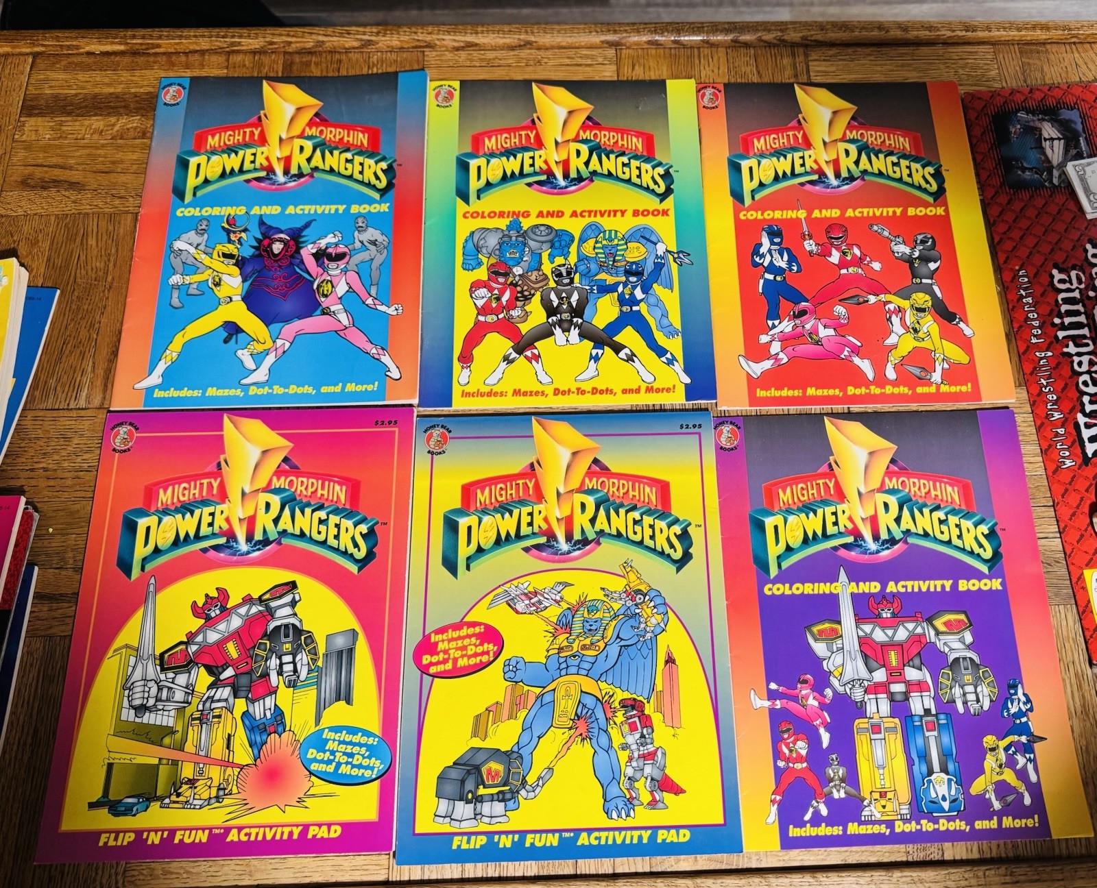 Unused NEW VINTAGE 1994 POWER RANGERS FLIP N FUN ACTIVITY PAD COLORING BOOK LOT