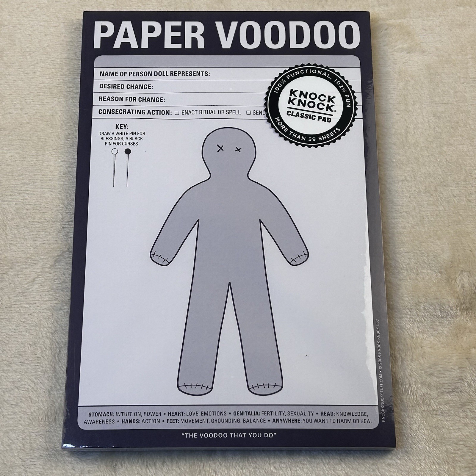 Knock Knock Paper Voodoo Note Pad 6 x 9 inches