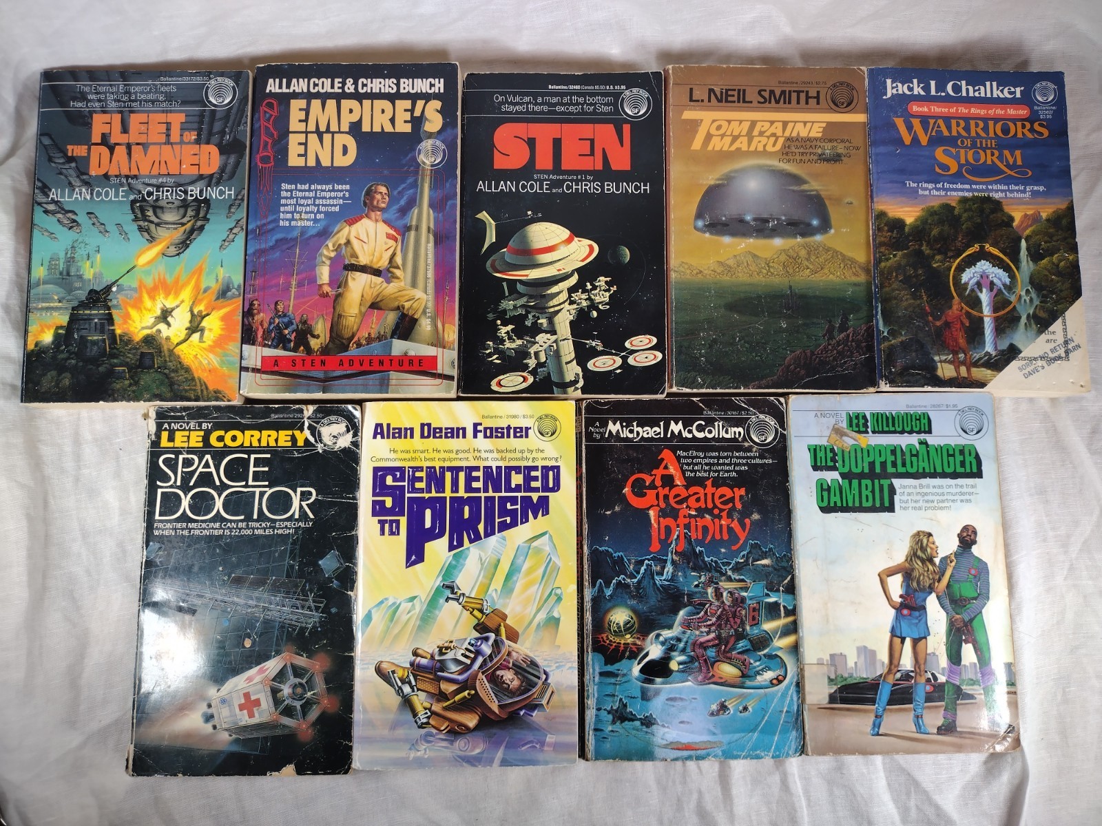 Del Rey Sci-Fi Lot 9 Vintage PB Sten Cole Bunch Foster Chalker L Neil Smith SF