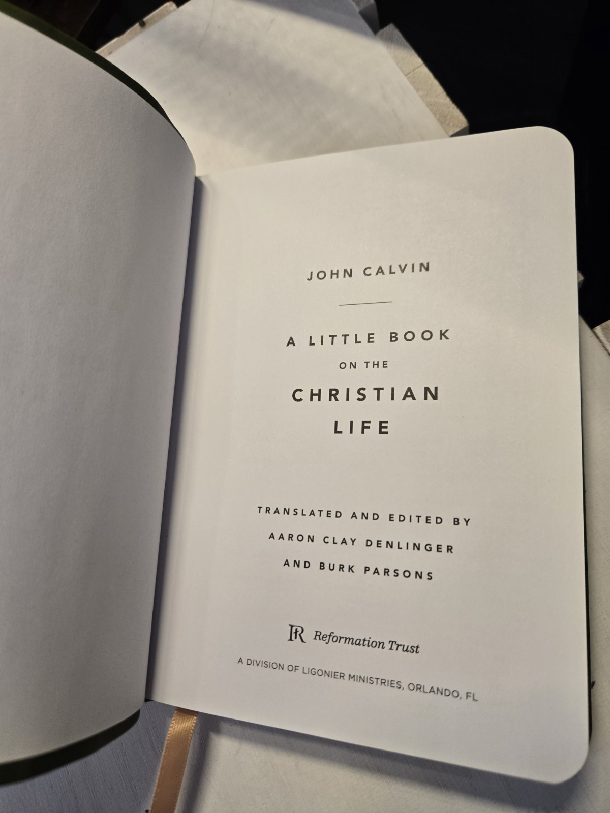 A Little Book on the Christian Life, John Calvin, Olive Leather Gift Edition