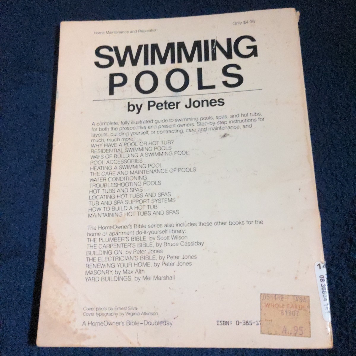 Swimming Pools: A Homeowner’s Bible by Peter Jones – Vintage Guide 1st Ed 1982