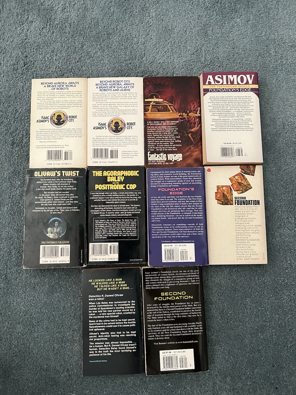 Isaac Asimov Vintage Lot Of 10 Paperback Books