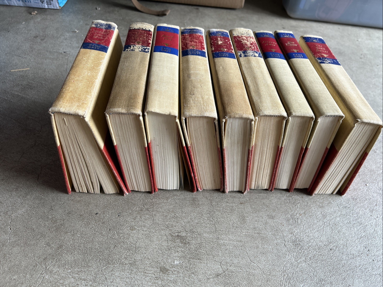 Zane Grey Western Novels Walter J Black Edition. Lot Of 9 – Hardcover Books