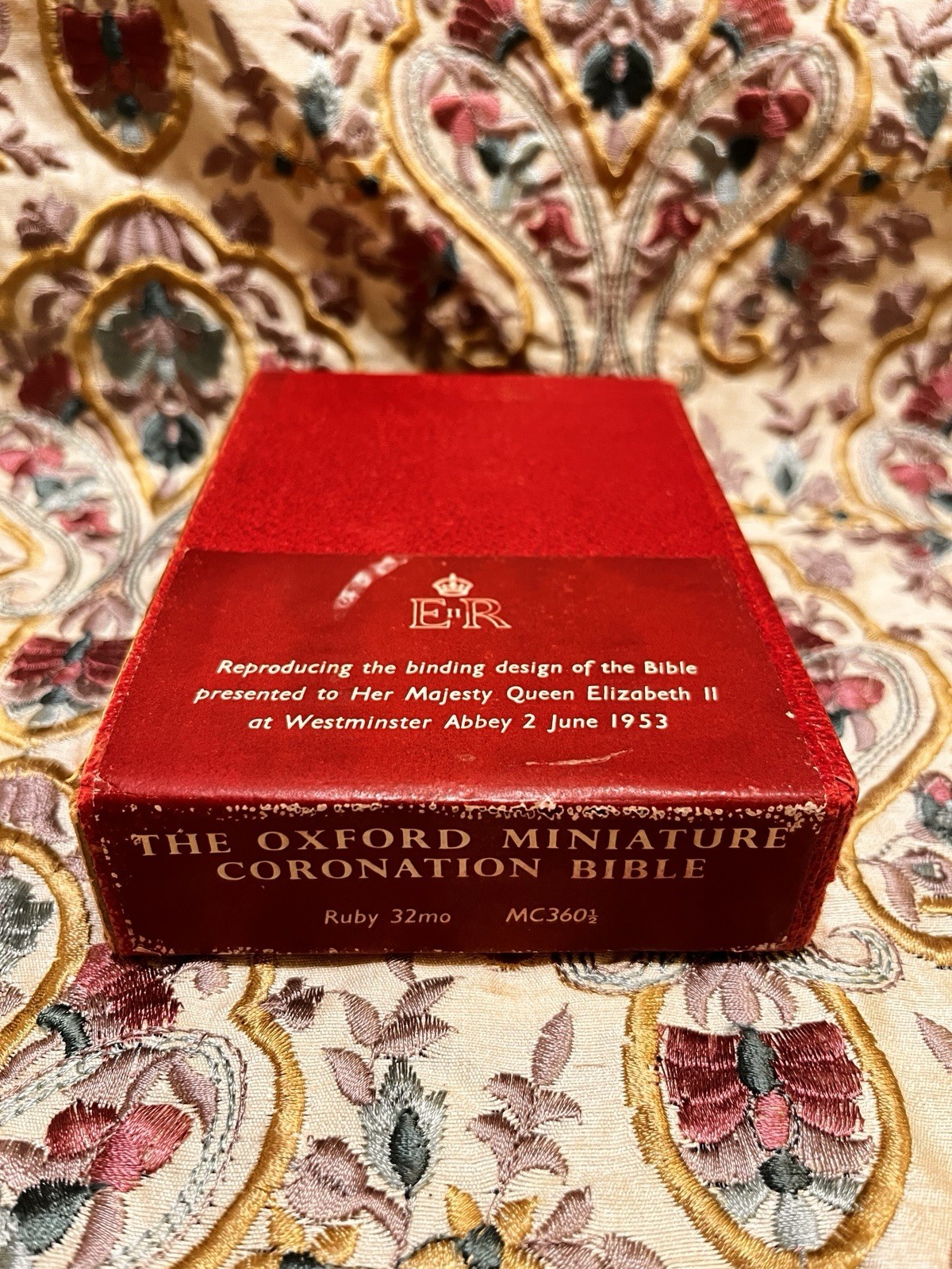 Oxford Miniature Coronation Bible The Holy Bible 1953 Leather Bound HC Inscribed