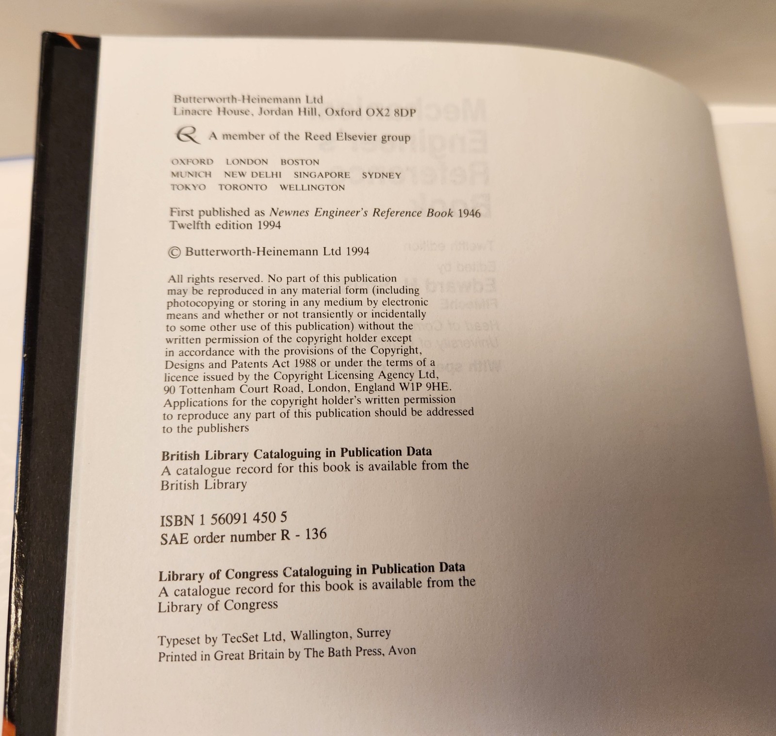 Mechanical Engineer’s Reference Textbook 12th Edition Edward H. Smith