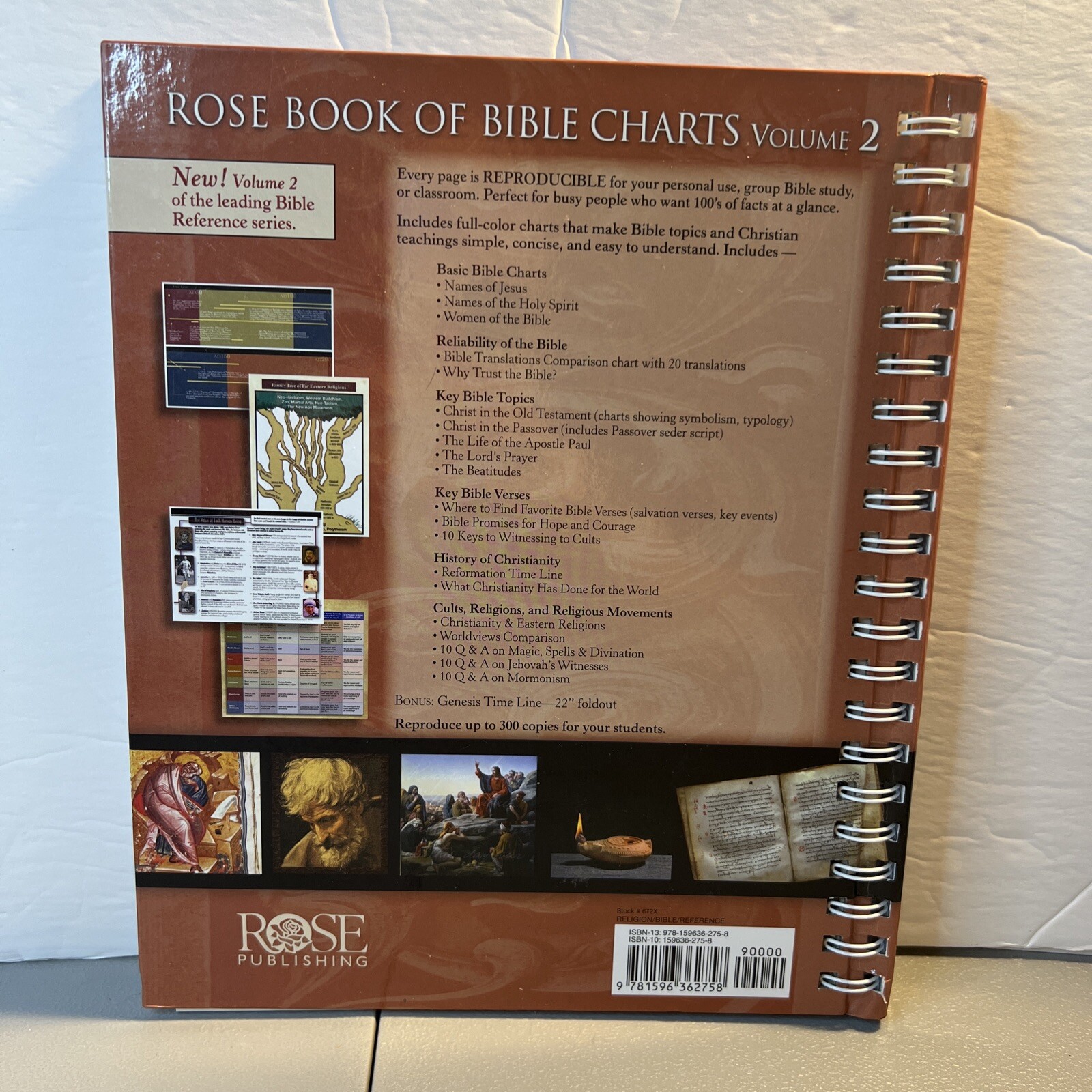 Rose Book of Bible Charts Vol 2 Rose Publishing Staff 2008 Hardcover with spiral