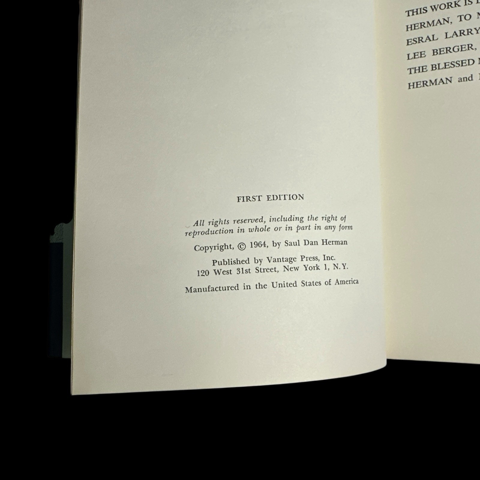 The Tragedy – Saul Dan Herman – Hardcover Dust Jacket – Signed 1st Edition