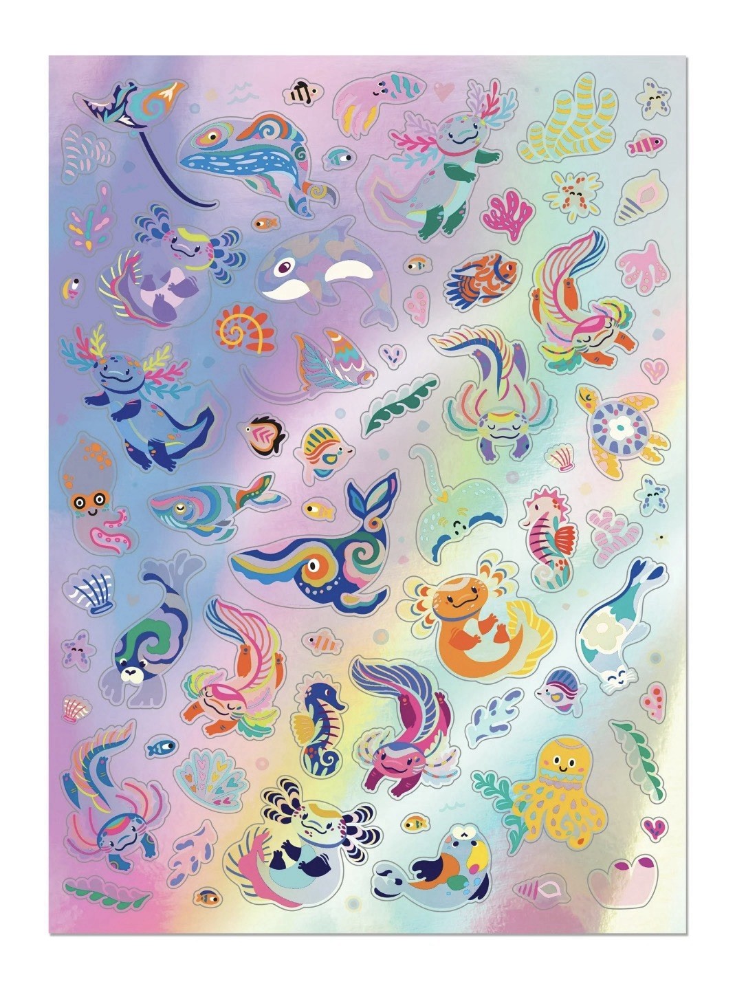 Kaleidoscope Sticker Coloring Amazing Axolotls Book Children 6 And Up 72pages