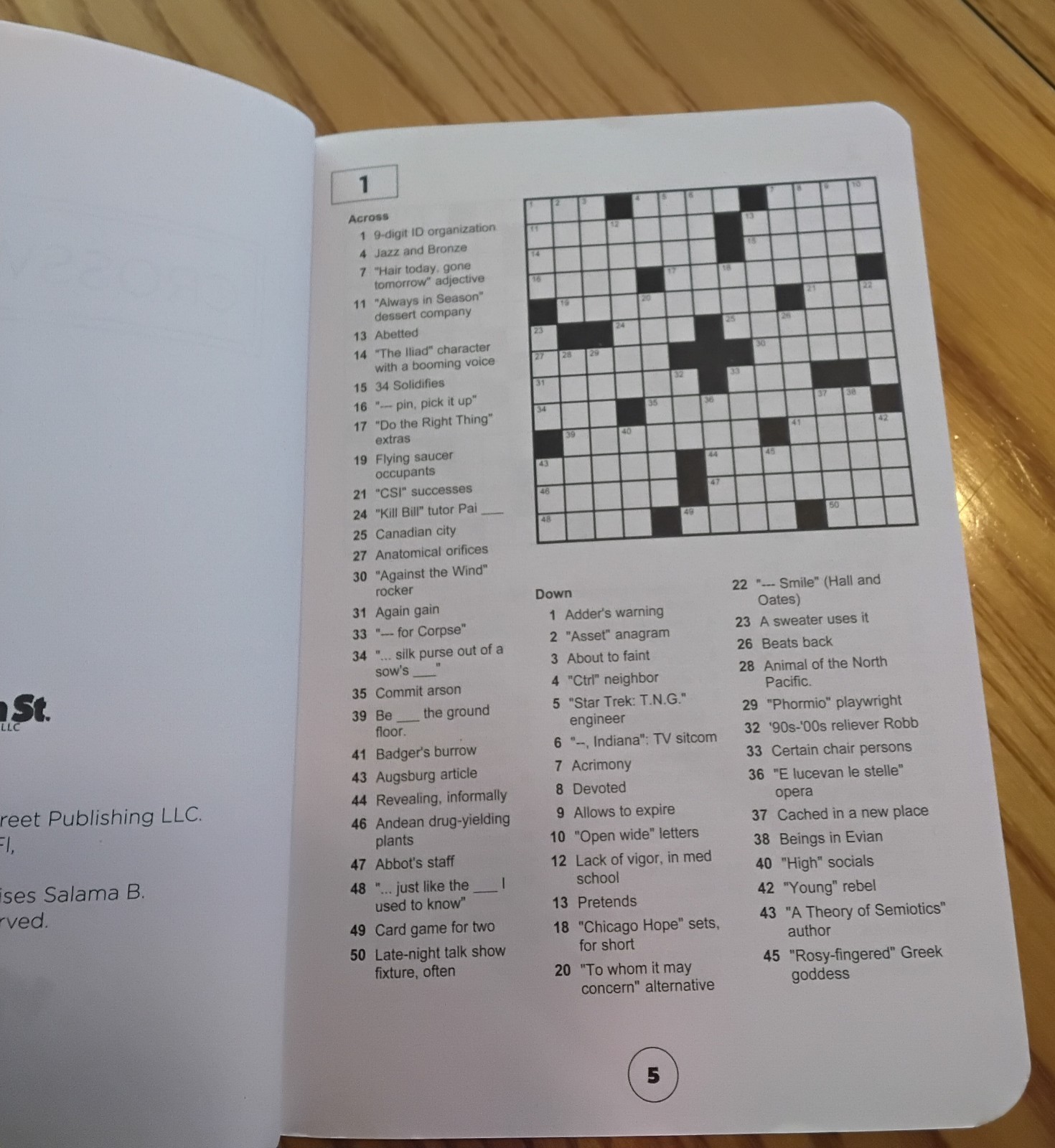 Crossword Puzzle Book Vision St. Publishing LLC 5×7