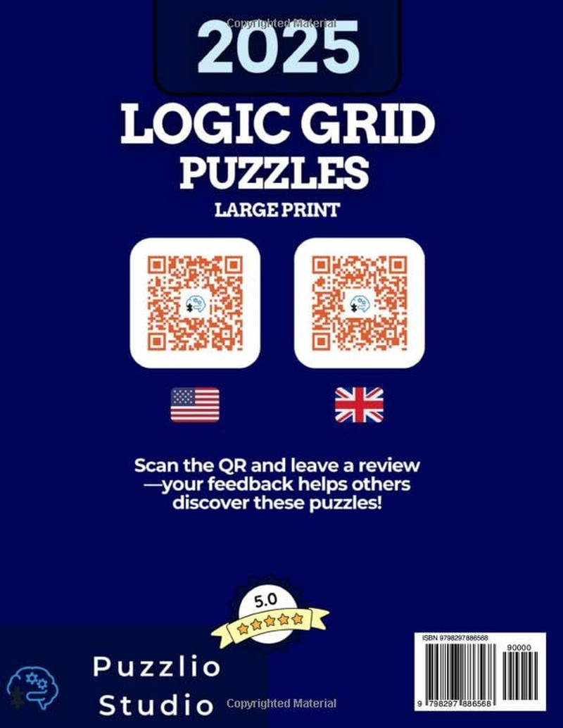 The Big Logic Grid Puzzle Book for Adults 2025. +100 Engaging Puzzles for Beginn