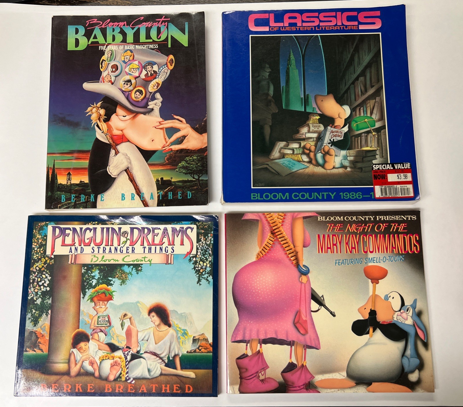 Lot of 4 Bloom County Books by Berke Breathed Comics (Read Description)