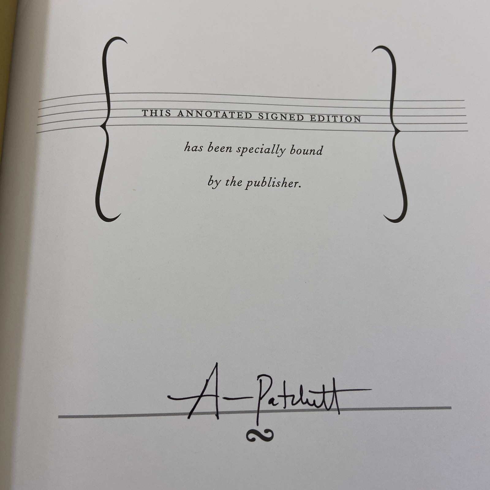 Ann Patchett Bel Canto Annotated Signed 1st Edition 2024 Novel Harper Collins