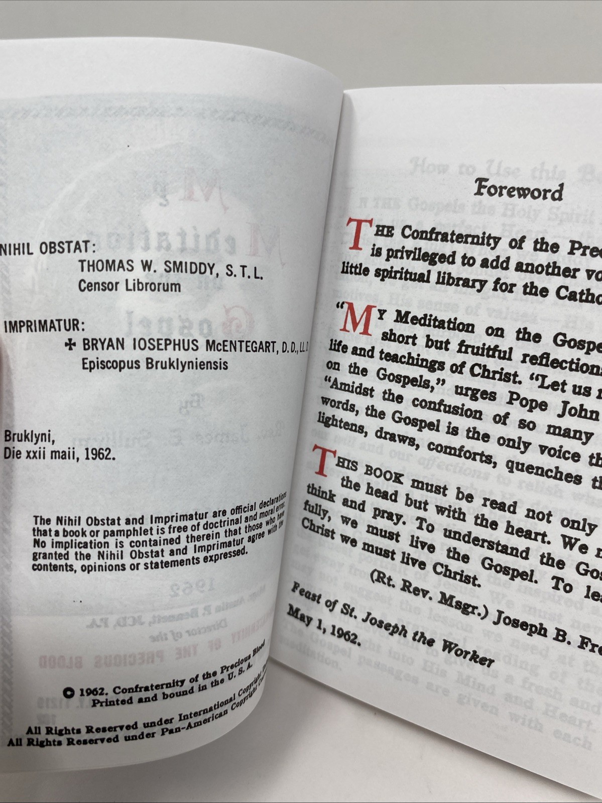My Meditation on the Gospel & My Way of Life Confraternity FREE SHIPPING!