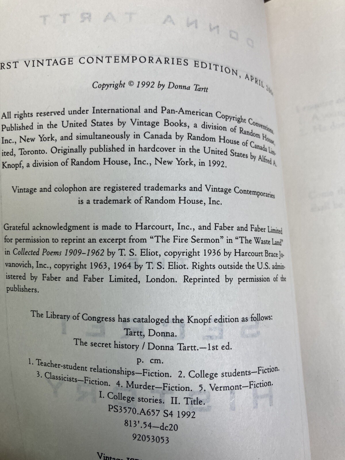 The Secret History – Paperback By Tartt, Donna