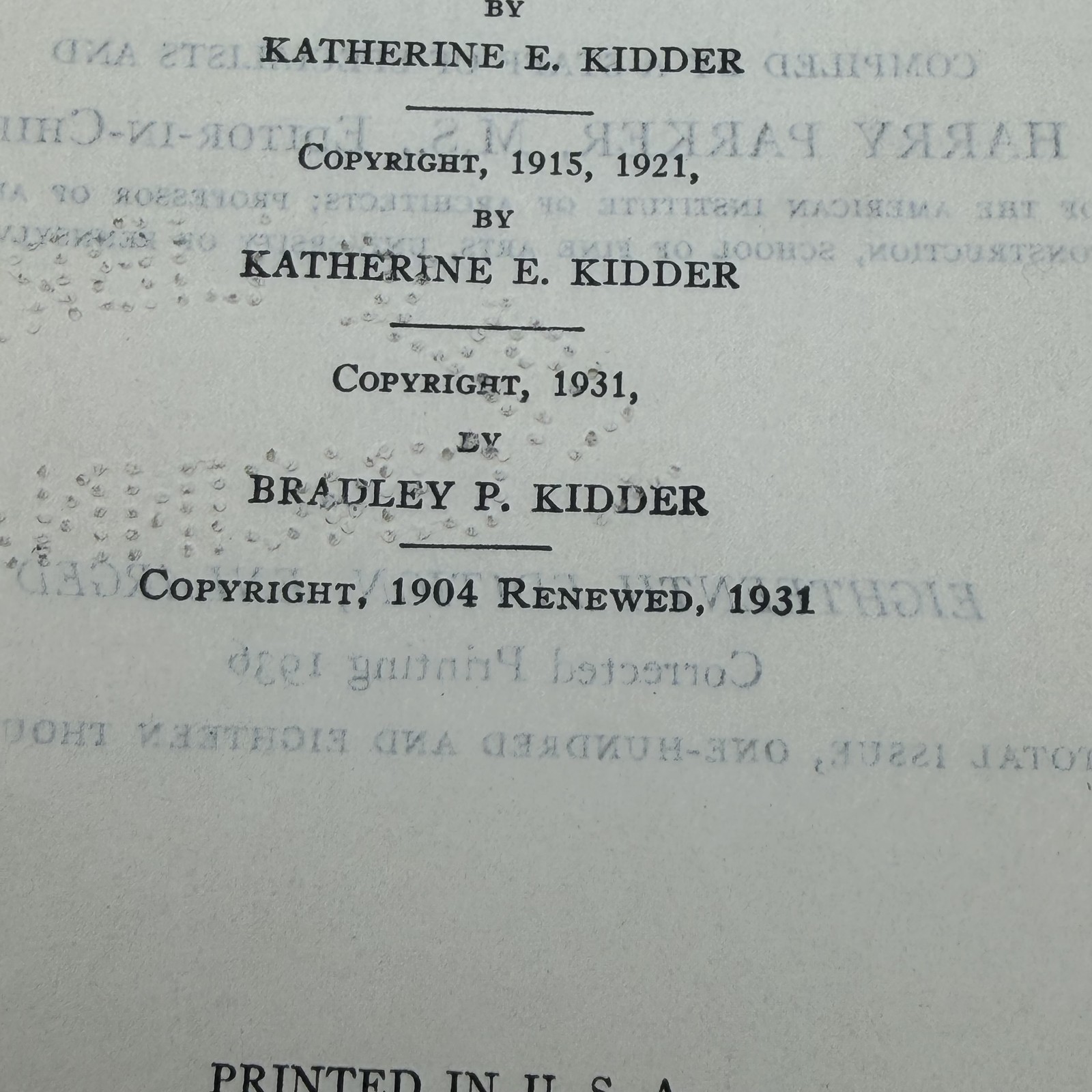 Vintage 1936 Kidder-Parker Architects‘ & Builders‘ Handbook 18th Ed. Hardcover