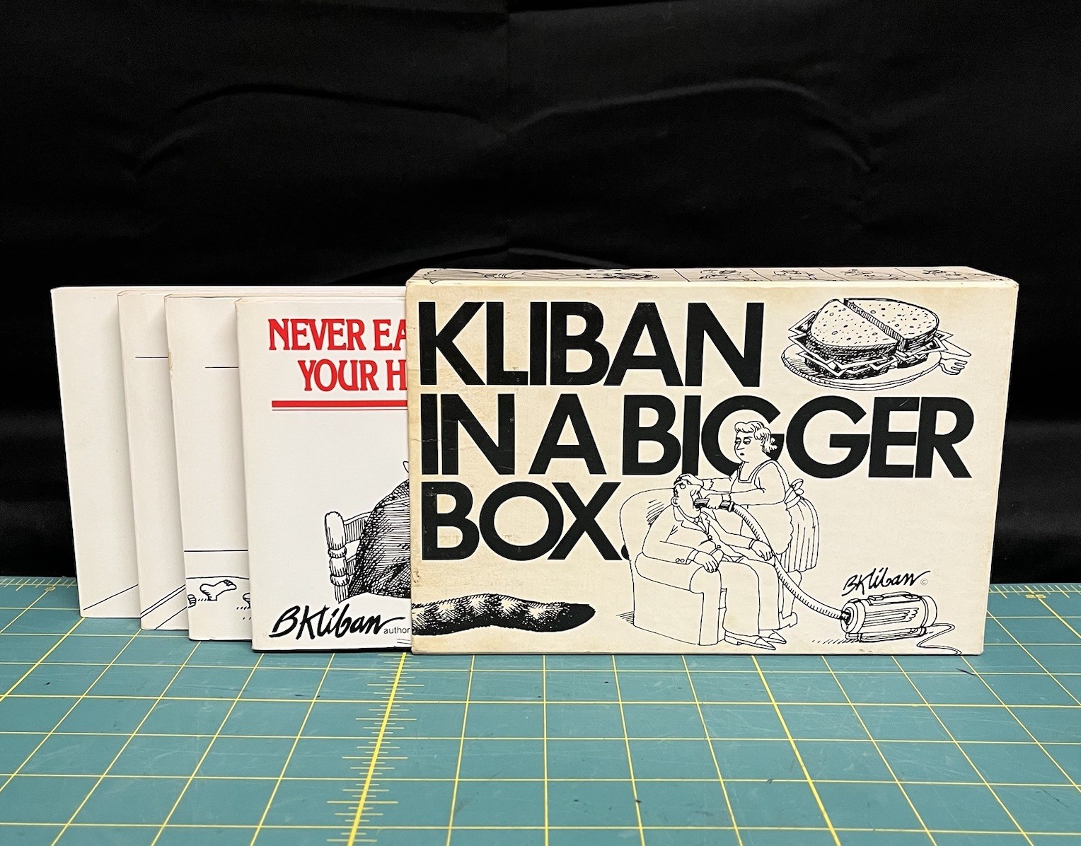 KLIBAN IN A BIGGER BOX 4 Book Set Softcover First Print 1970’s Humor Cartooning