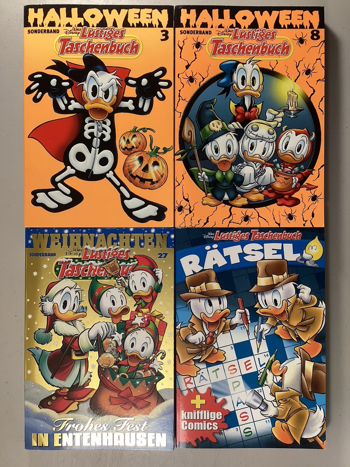 4 Volumes Of Lustiges Taschenbuch German Disney Stories