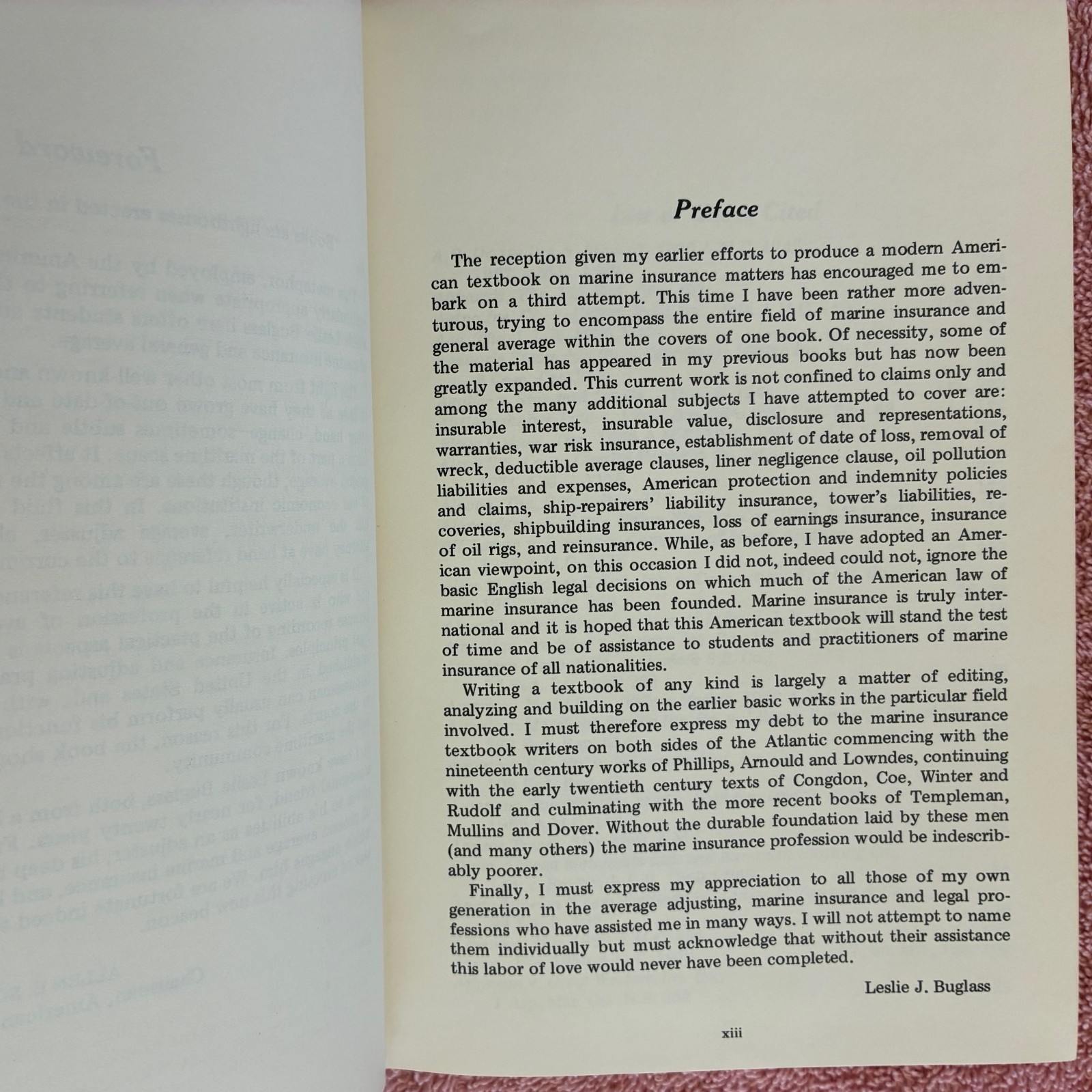 Marine Insurance and General Average in the United States- L Buglass SIGNED 1973