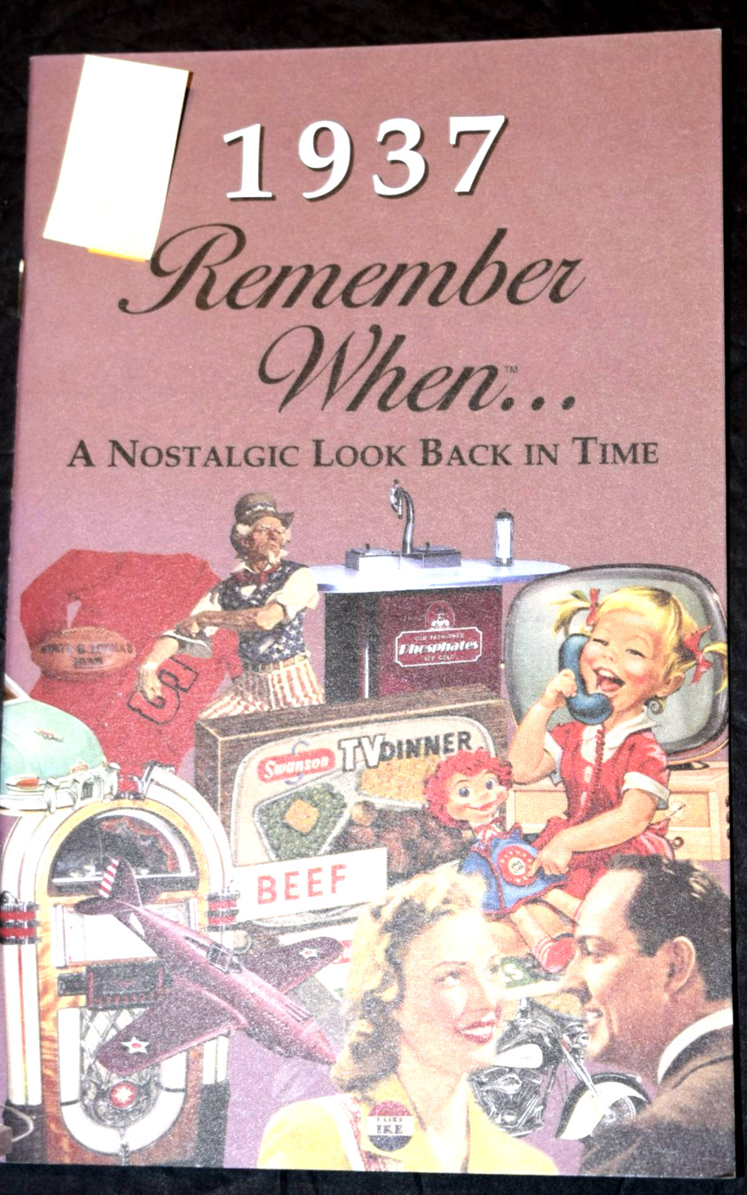 VTG „1937 REMEMBER WHEN – A Look Back in Time,“ (5″ x 8″) Booklet, 12 Pages, New