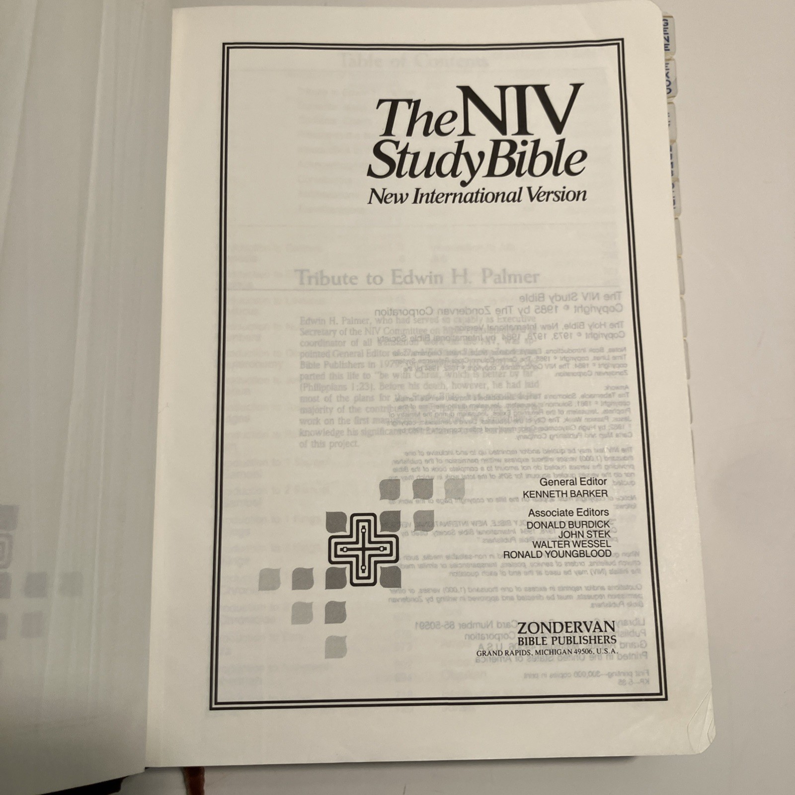 VTG NIV Study Bible Red Letter Zondervan 1985 Bonded Leather Meticulously Tabbed
