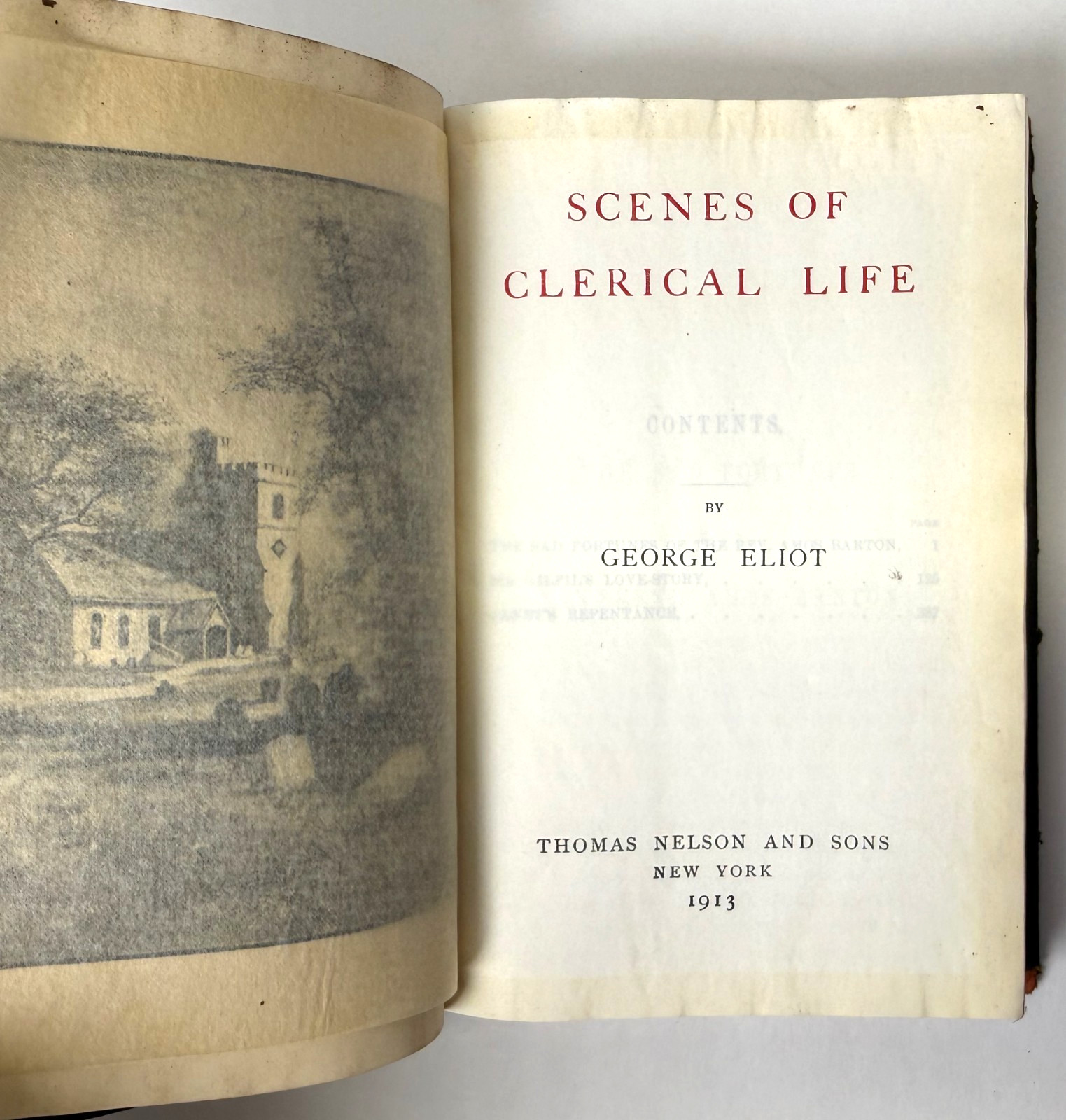 Scenes of Clerical Life, George Eliot, 1913 leather cover