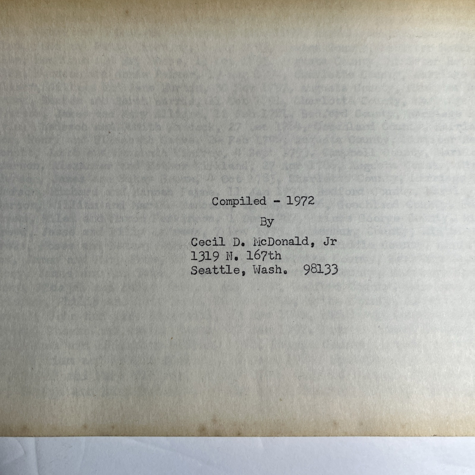 SOME VIRGINIA MARRIAGES Genealogy Records 1700-1799 Pioneer Colonists Book pages