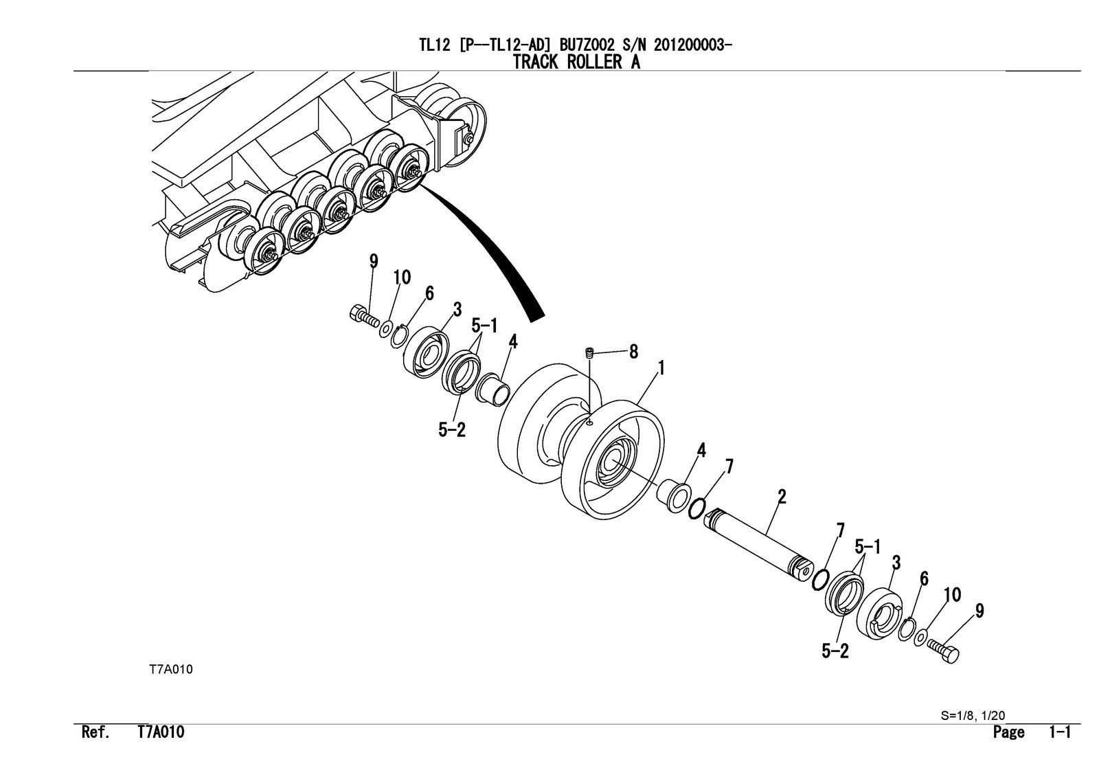TAKEUCHI TL12 TL12-AD Crawler Loader Illustrated Parts Manual WIRE BOUND, JACKET