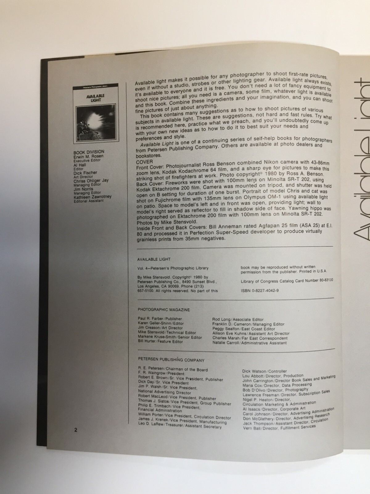 2 Photographic Library Bks Available Light & Photo Filters and Lens Attachments