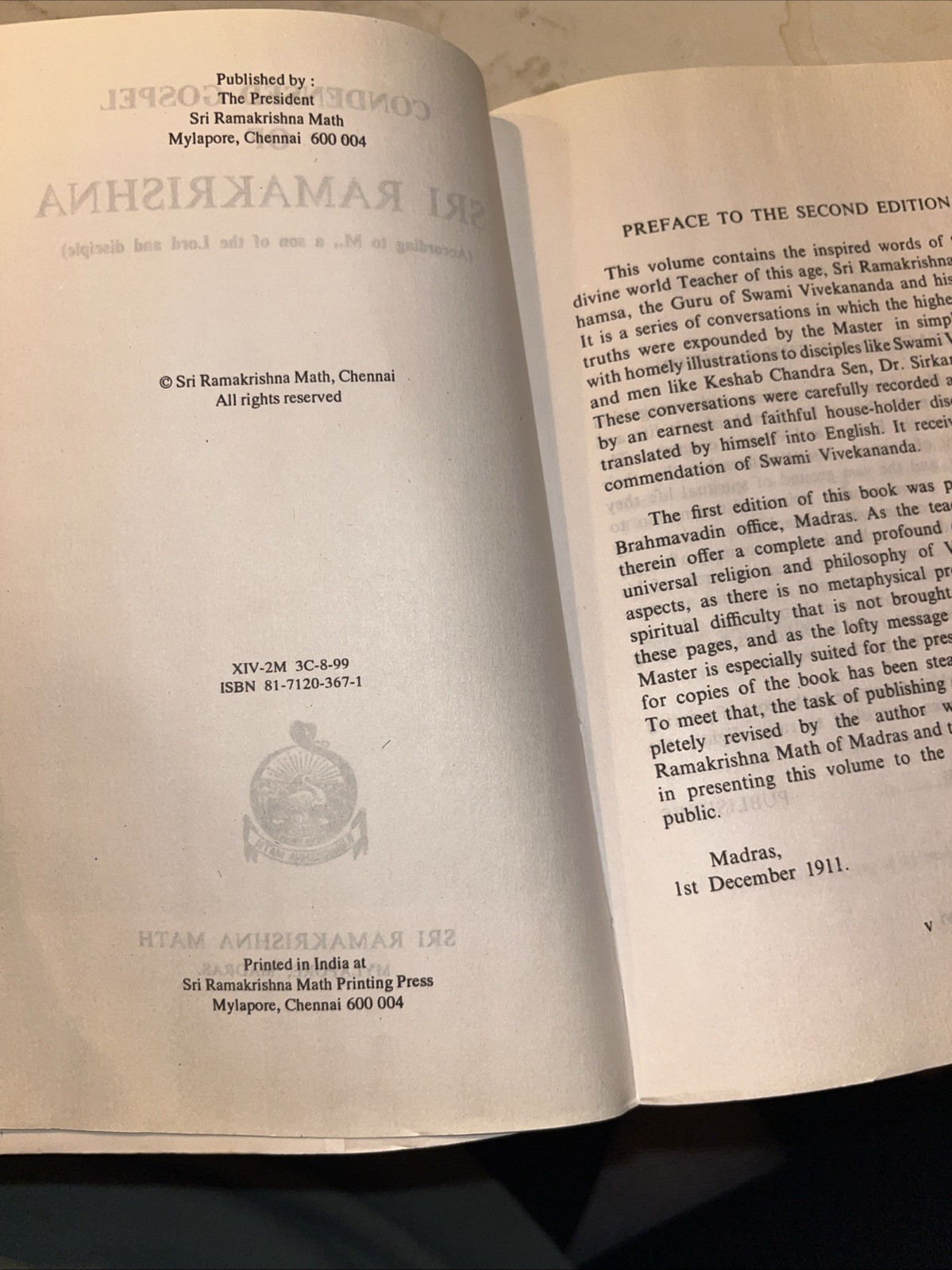 THE CONDENSED GOSPEL OF SRI RAMAKRISHNA According To M SC 1987