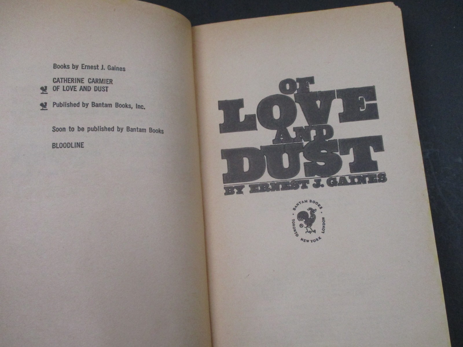 OF LOVE AND DUST by Ernest J. Gaines Bantam Book 1969 Paperback PB-N4622 SLEAZE
