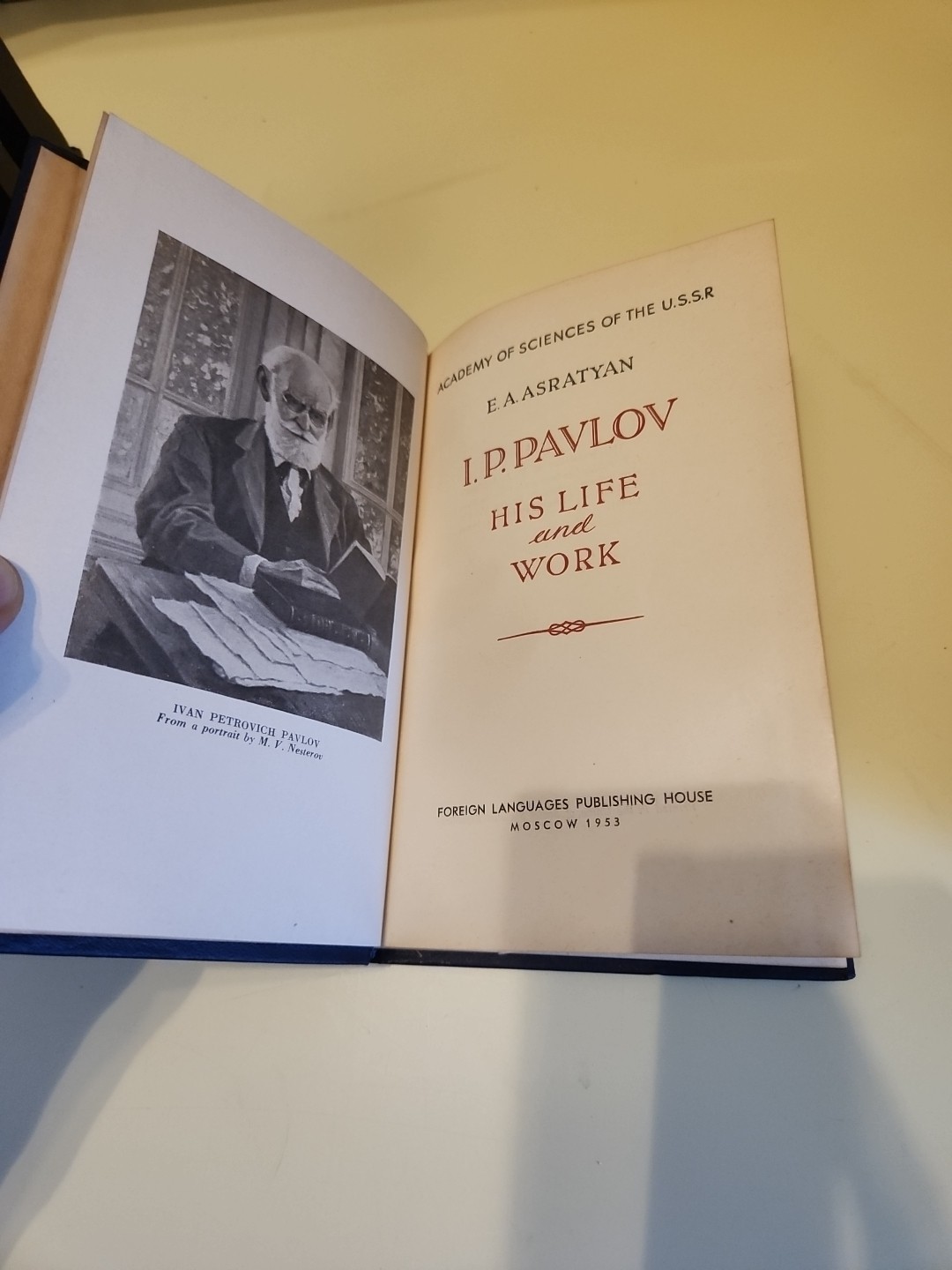 1953 I.P. PAVLOV HIS LIFE AND WORK E.A. ASRATYAN RARE VINTAGE COLLECTIBLE BOOK
