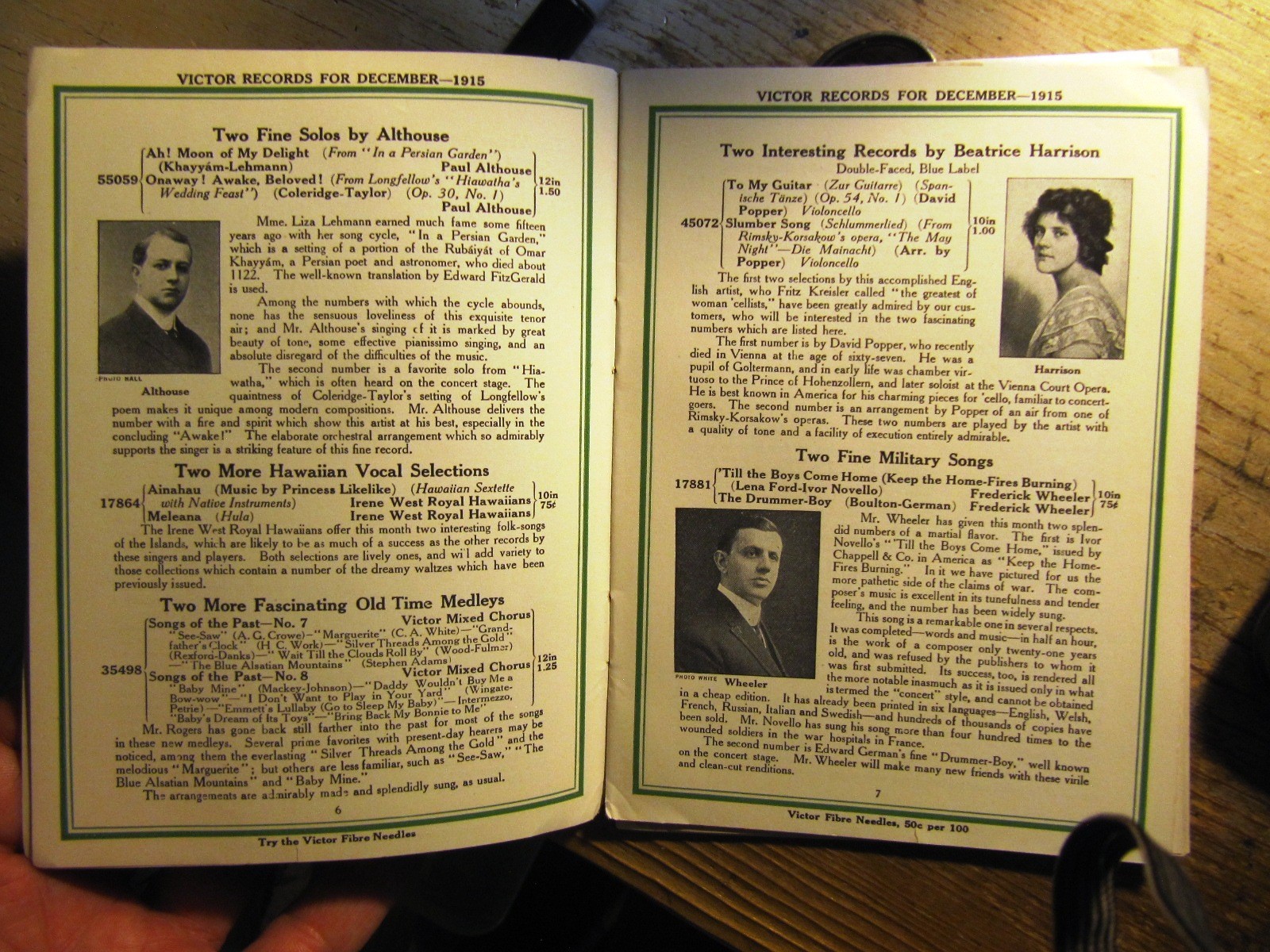 VICTOR BOOK OF THE OPERA Debut New RECORDS DEC 1915 Supplement Victrola CATALOG