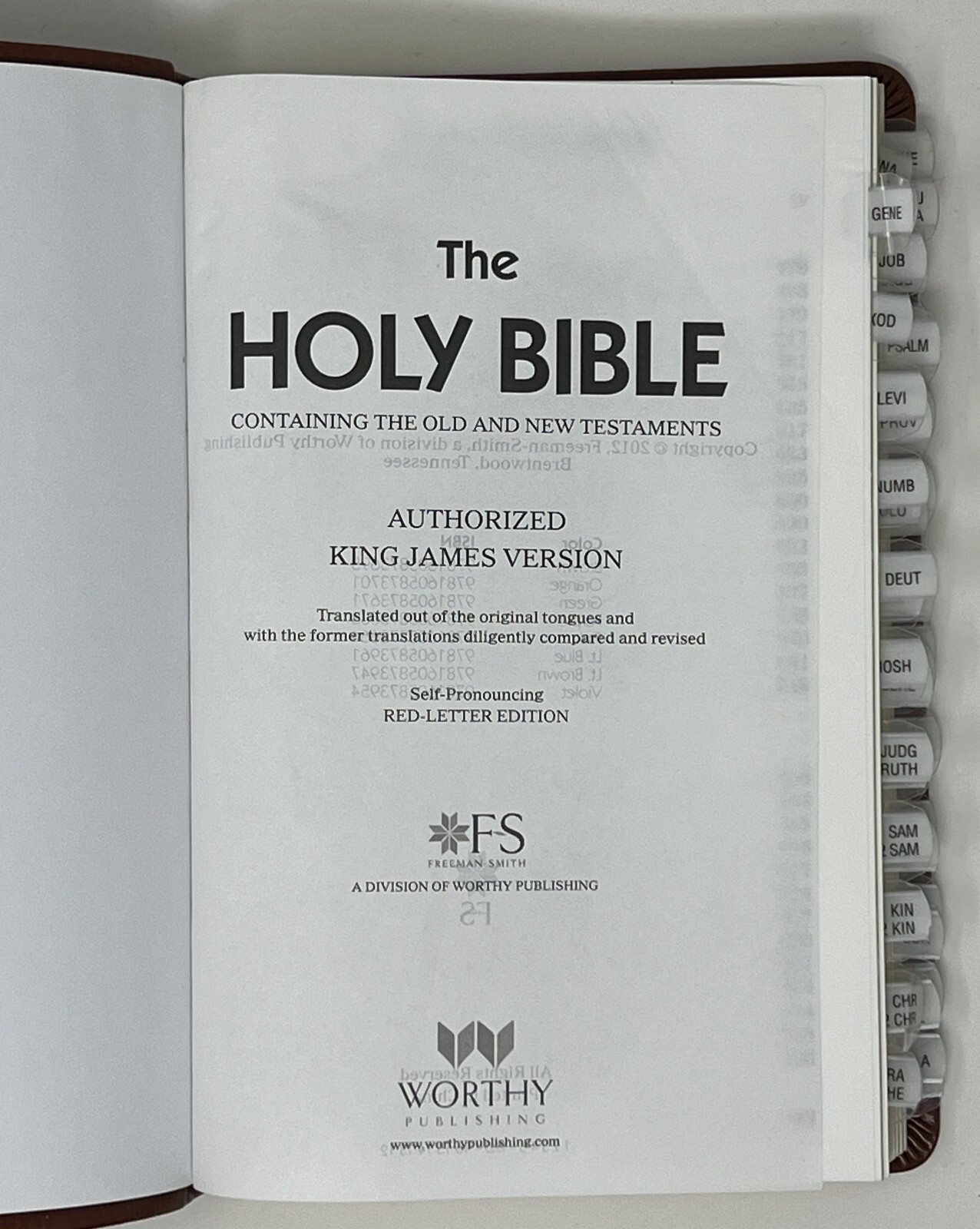 The Holy Bible: KJV: Red Letter Ed. – 2012 Leather SC Pub. by Worthy Publishing