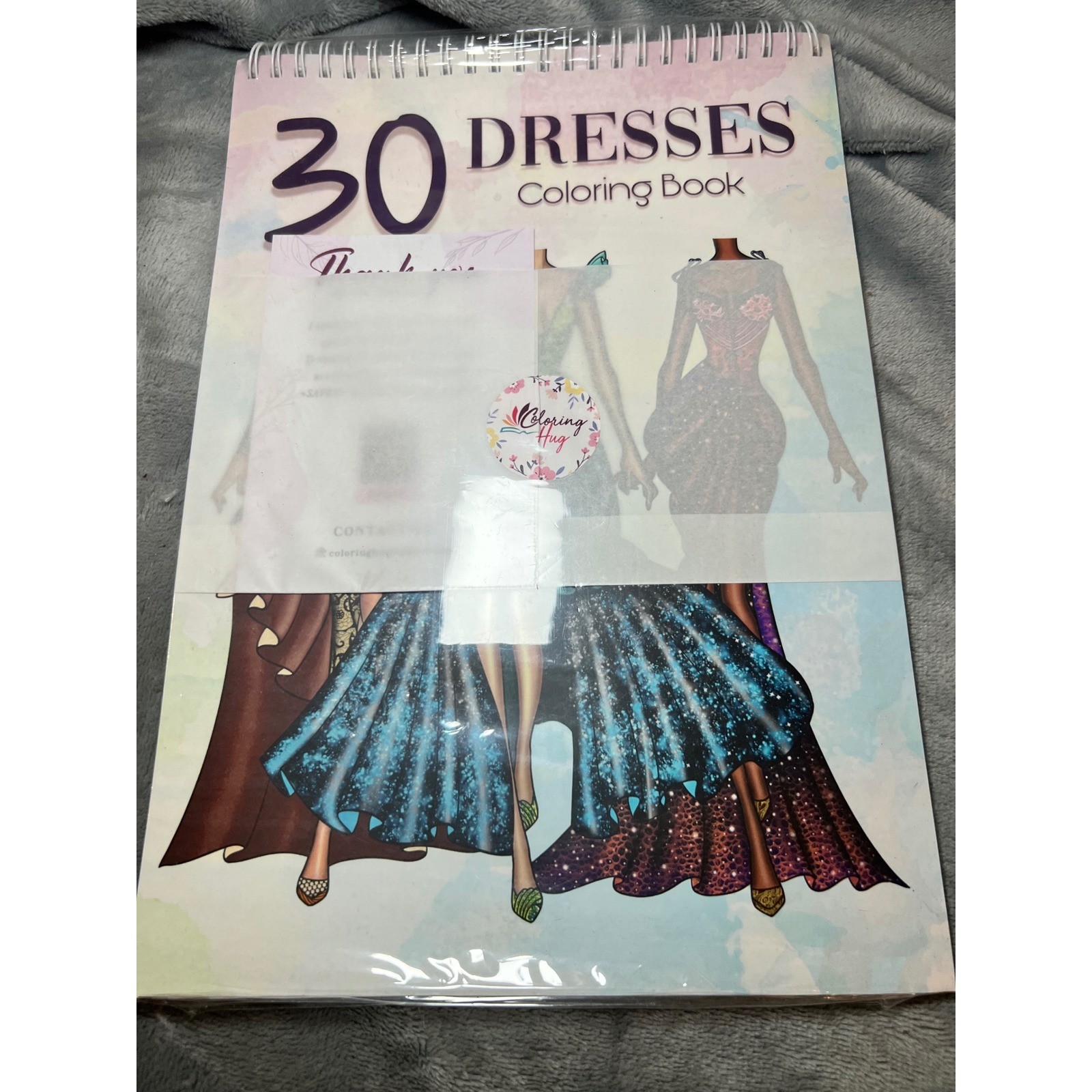 Fashion Dress Coloring Book Lot 30 Dresses Outfits To Style Spiral Bound 3pc
