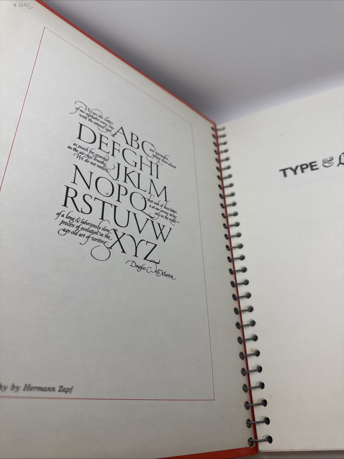 1966 Type & Lettering William Longyear VTG Revised 4th Edition Spiral Bound HC