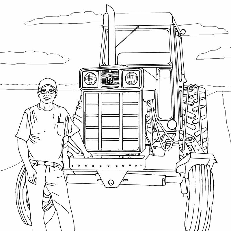 Art of the Tractor Coloring Book with 80 pages.