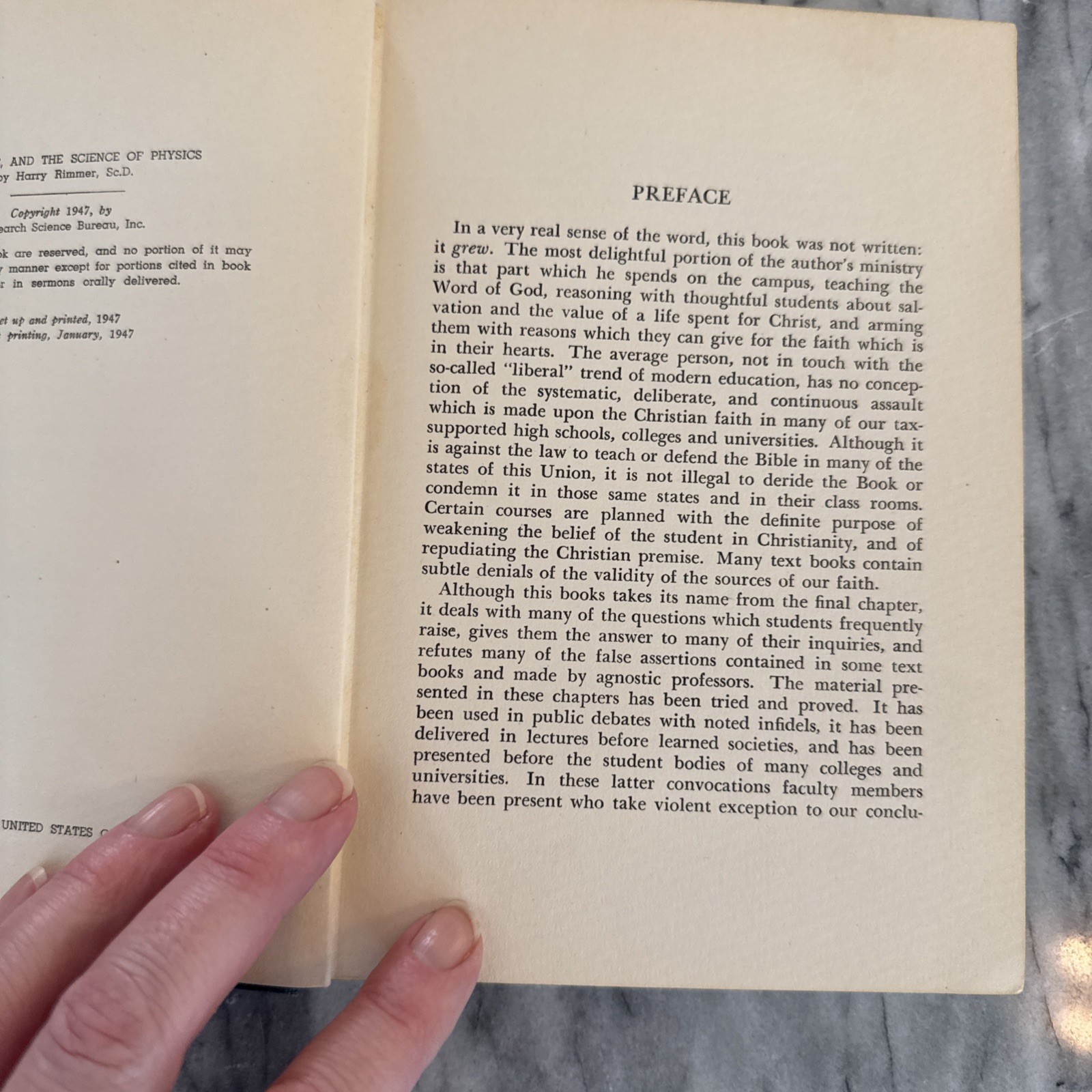 Lot’s Wife and the Science of Physics By Harry Rimmer RARE 1947 HC VINTAGE Book