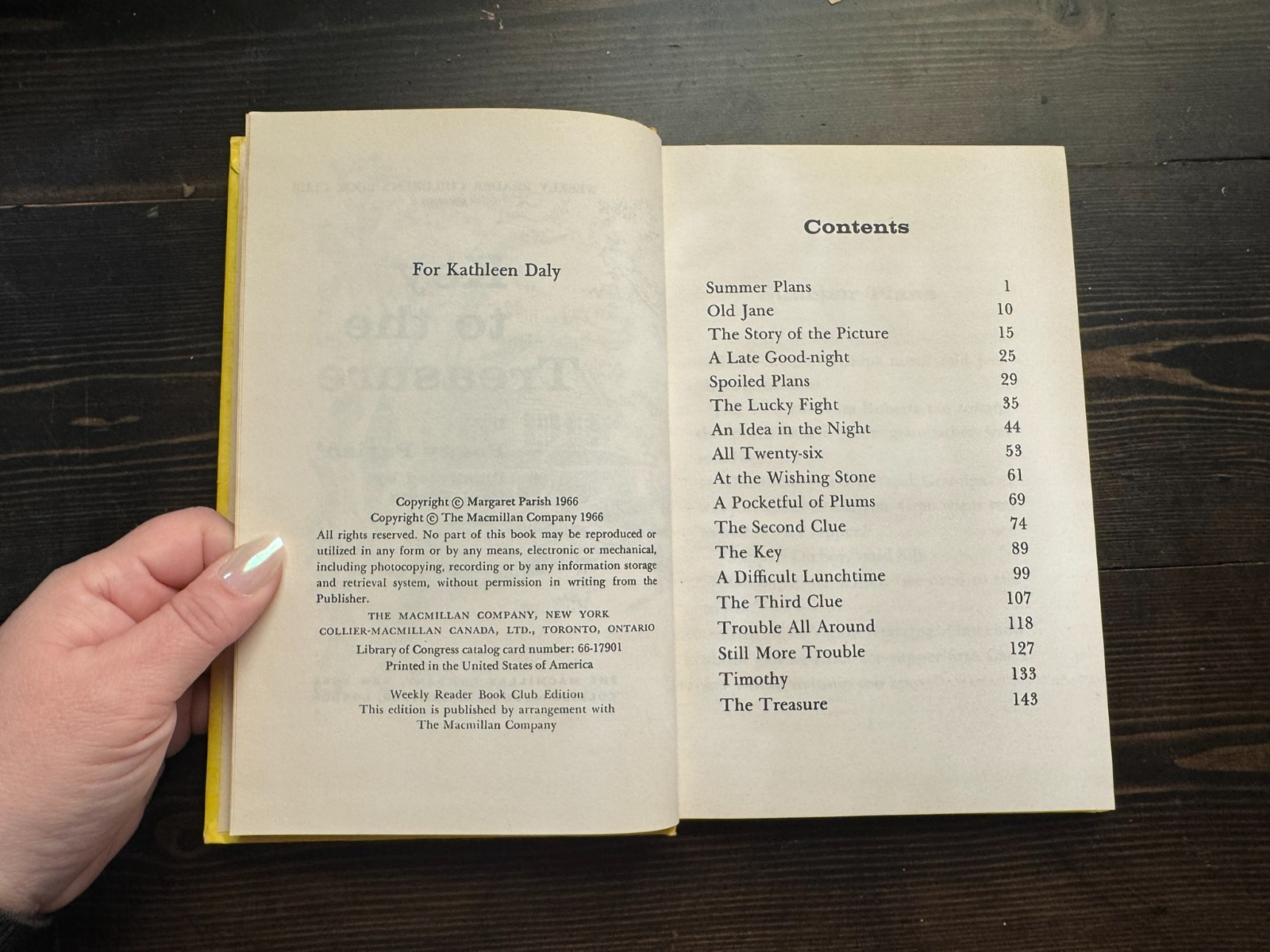 VTG – Key to the Treasure by Peggy Parish [HC, 1966] Weekly Reader