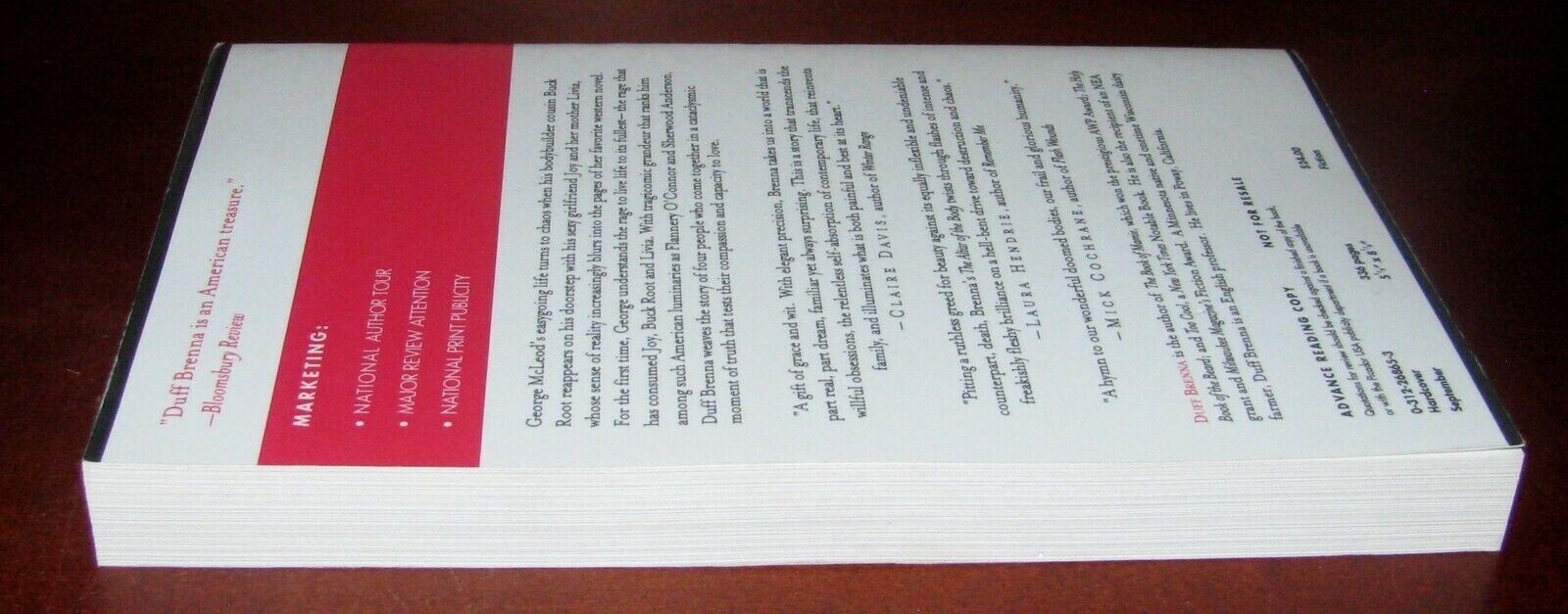 Altar of the Body Duff Brenna ARC Advance Uncorrected Proof Picador Fiction