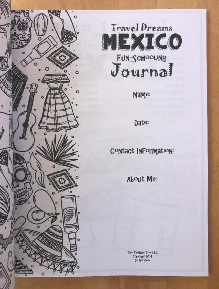 TRAVEL DREAMS MEXICO ~ BROWN + ~ 2024 ~ SOCIAL STUDIES ~ FUN-SCHOOLING JOURNAL