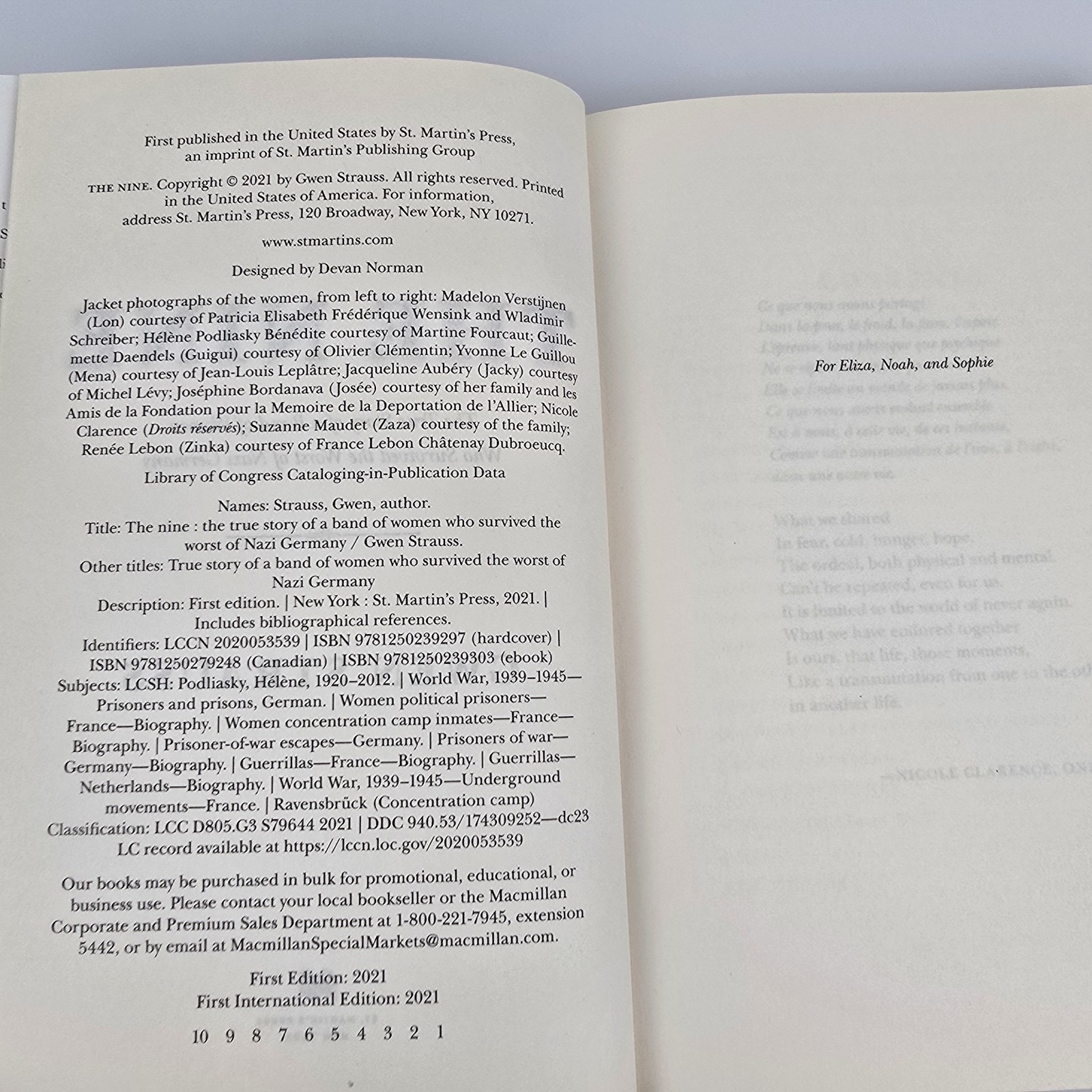 The Nine by Gwen Strauss Hardcover Book
