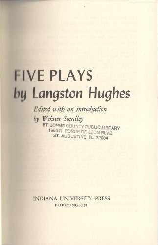 Five Plays by Langston – Hardcover, by Langston Hughes; Webster – Acceptable n