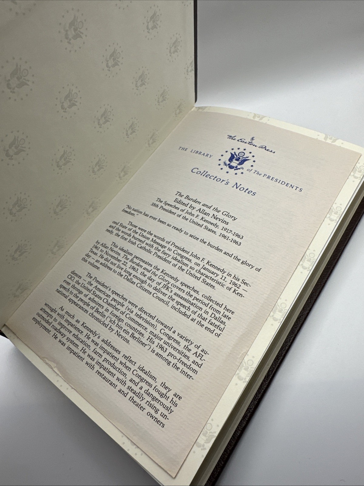 The Burden and The Glory by Kennedy (The Easton Press, Leather Bound, 1988)