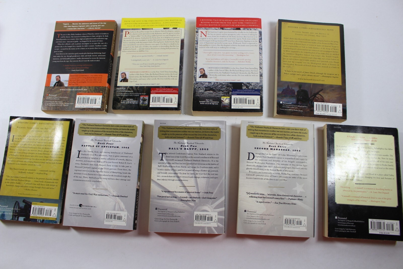 Bernard Cornwell Book Lot of 15 Paperbacks Nathaniel Starbuck, Sharpe Series