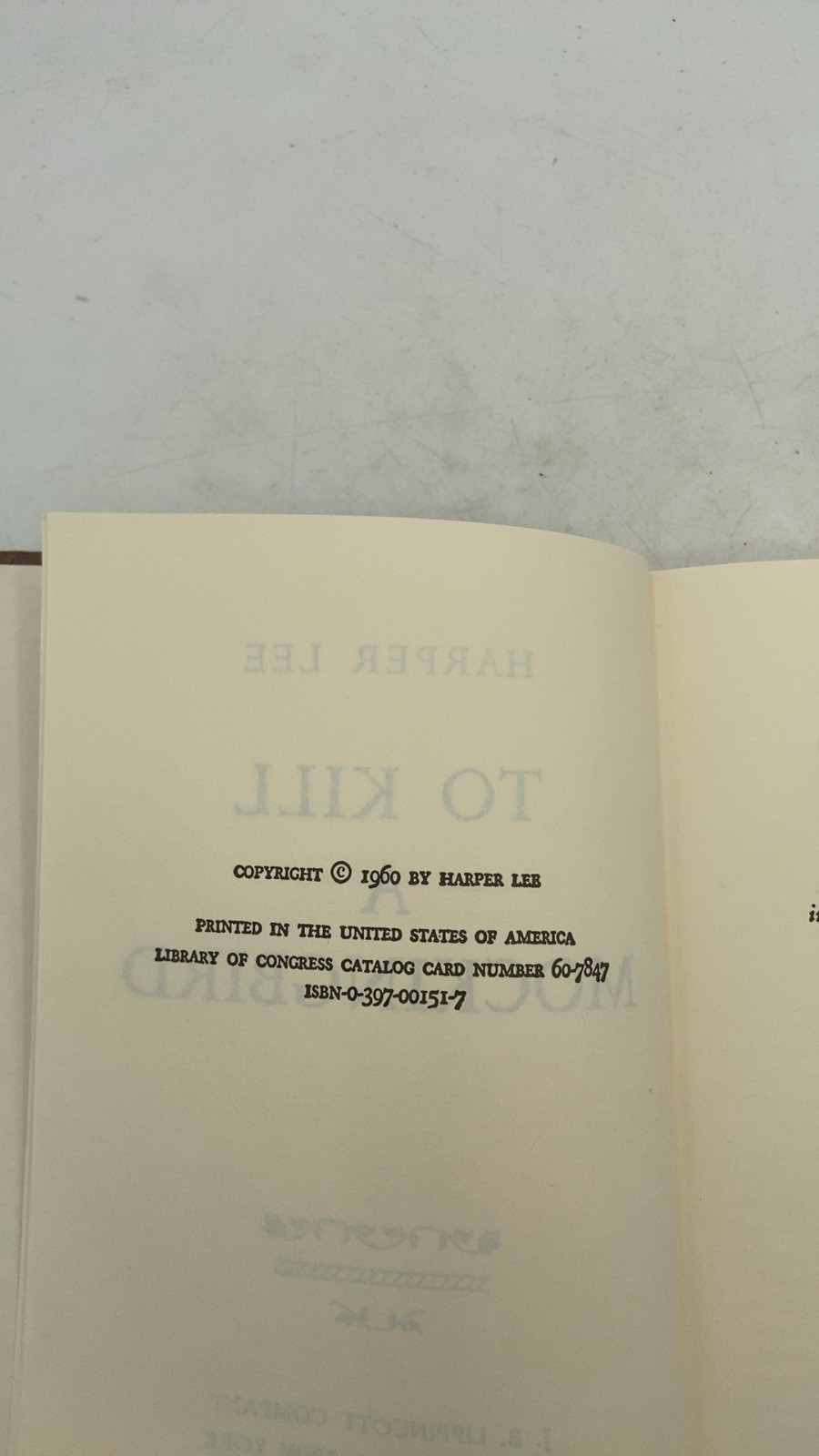 TO Kill A Mockingbird Harper LEE Hardcover 1960