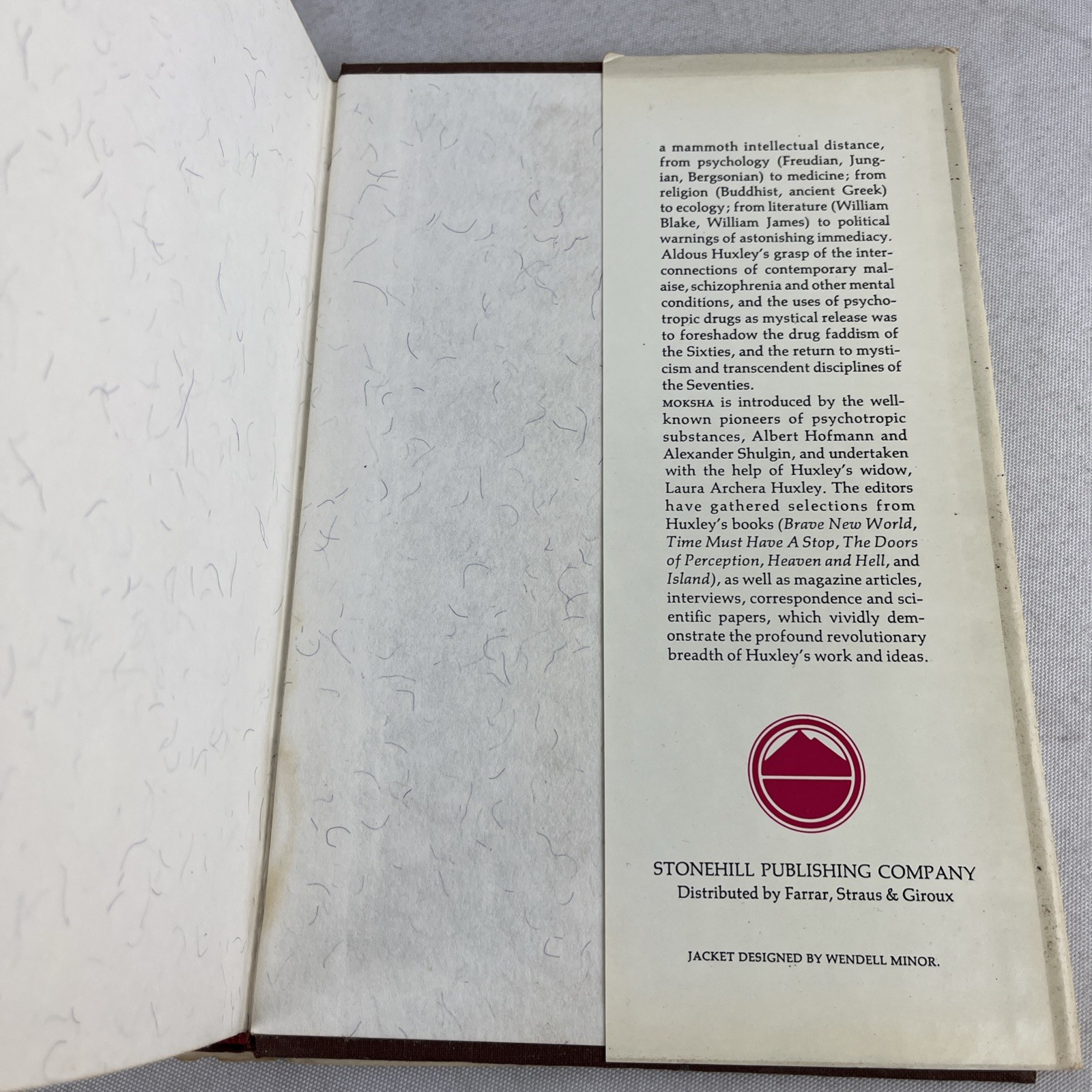 MOKSHA – WRITINGS ON PSYCHEDELICS… Aldous Huxley – HC w/DJ – 1st Ed – 1977