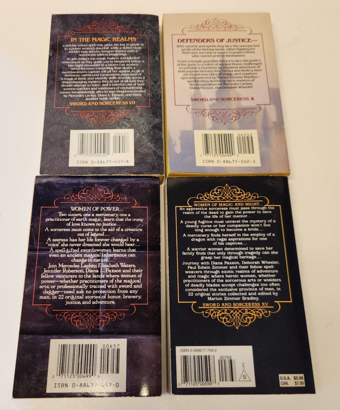 Lot of 4 Marion Zimmer Bradley Sword and Sorceress PB 1st Prints VII X XII XV
